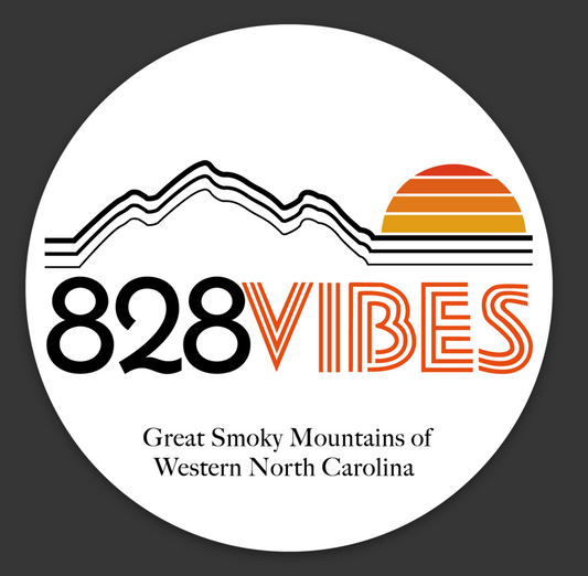 828 Vibes Round Sticker 3" wide