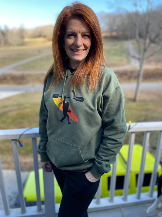 Bigfoot and a Kayak Hoodie - Gildan G185 Adult Heavy Blend