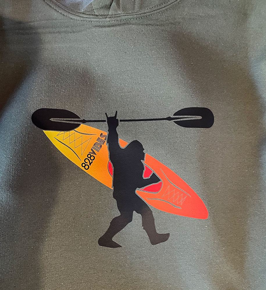 Bigfoot and a Kayak Hoodie - Gildan G185 Adult Heavy Blend