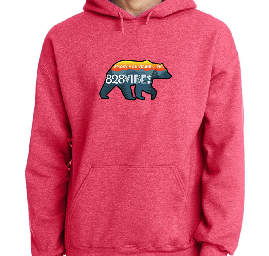 828 Vibes Black Bear Hoodie - Gildan G185 Adult Heavy Blend
