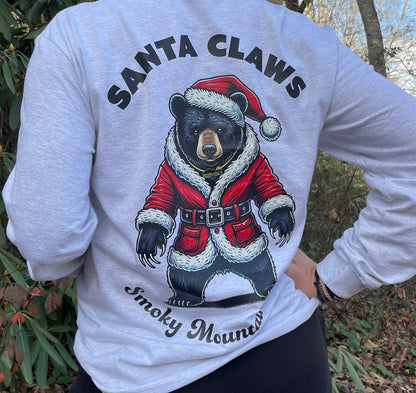 Santa Claws - Smoky Mountain Vibes ASH GRAY Long Sleeve T-shirt