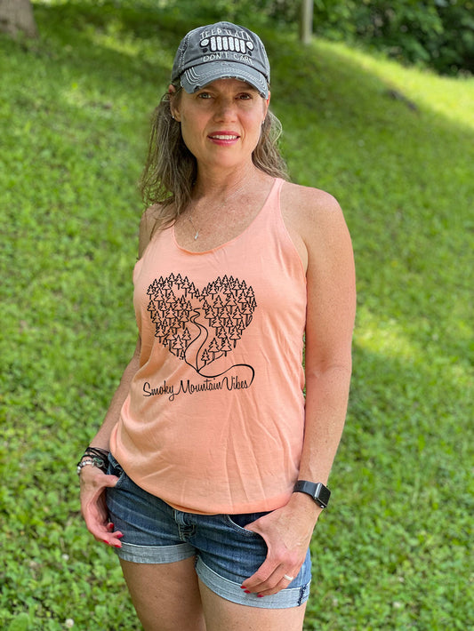Heart of the Forest Racerback Tank – Vintage Orange - Smoky Mountain Vibes